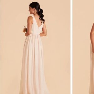 Birds grey Laurie empire chiffon champagne dress
